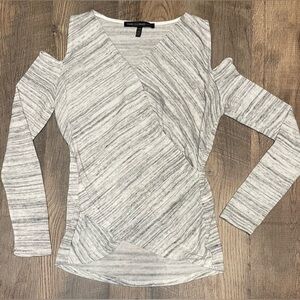 WHBM cold shoulder wrap‎ sweater, size XXS